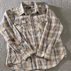 Vntg LEVIS Button Up Shirt XL  70s 80’s big E Sawtooth Work Western‎ Chore Farm